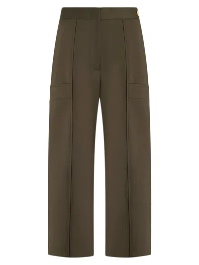 Callas Milano Lola High Density Crepe Stretch Cropped Flare Trouser In Green