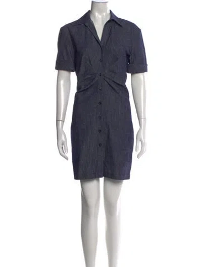 Pre-owned Callas Milano Wool Mini Dress In Blue