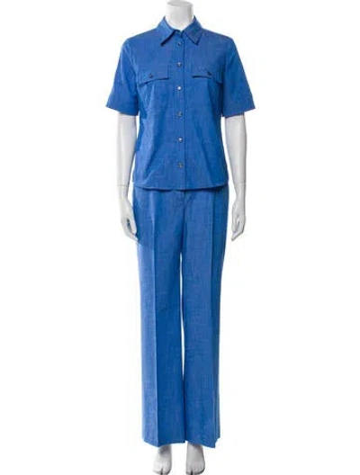 Pre-owned Callas Milano Wool Pant Set In Blue