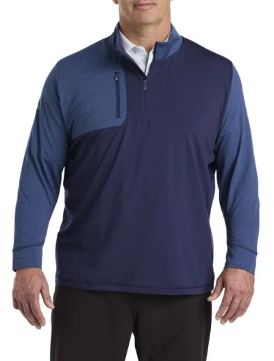 Callaway Big & Tall 1/2-zip Mixed Media Pullover In Peacoat