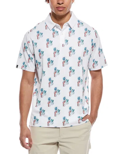 Callaway 19th Hole Drink Print Polo Shirt In White