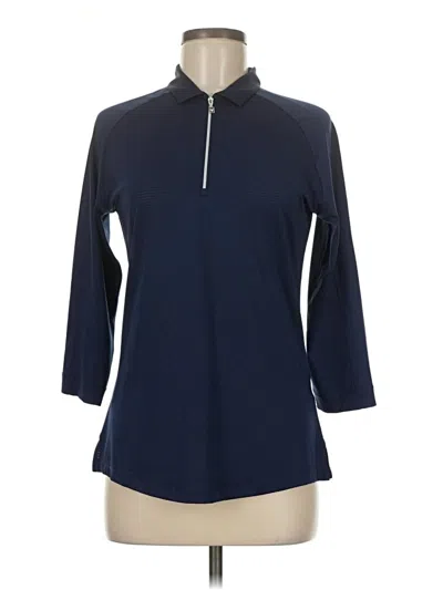 Pre-owned Callaway 3/4 Sleeve Top Blue Mock Neckline Tops