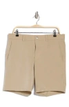 Callaway 9-inch Solid Flat Front Golf Shorts In Brown