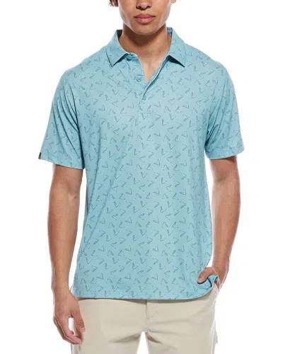 Callaway All Over Large Chevron Printed Polo Shirt In Blue