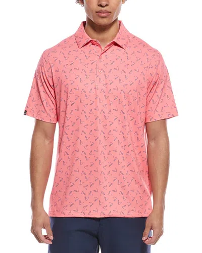 Callaway All Over Large Chevron Printed Polo Shirt In Pink