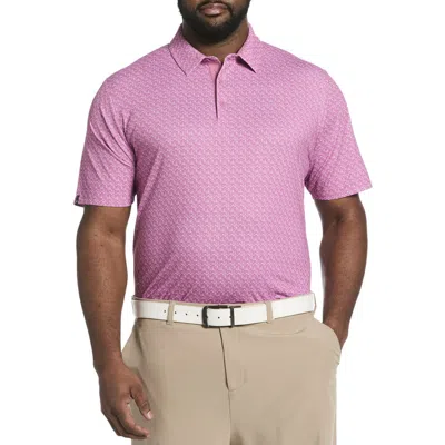 Callaway Big & Tall Chevron Print Polo Shirt V2 In Pink