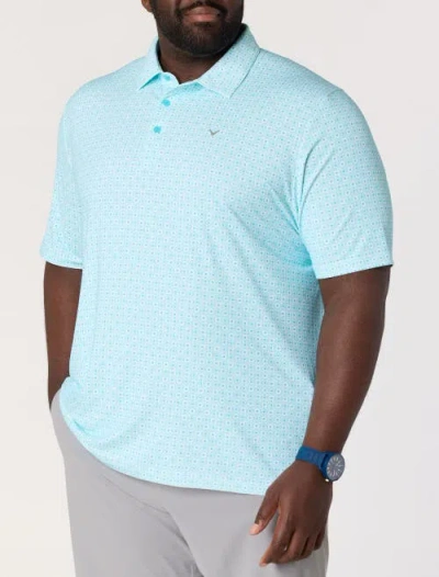 Callaway Big & Tall Foulard Print Golf Polo Shirt In Blue