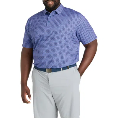 Callaway Big & Tall Golf Club Printed Performance Polo Shirt In Blue