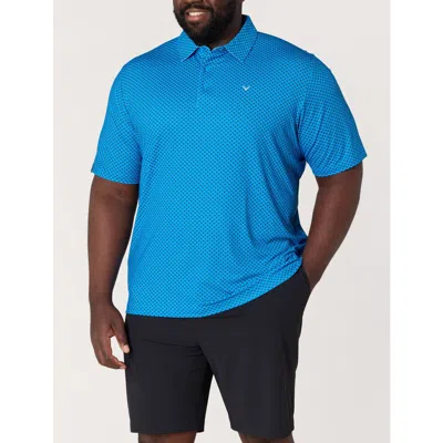 Callaway Big & Tall Golf Print Performance Polo Shirt In Blue