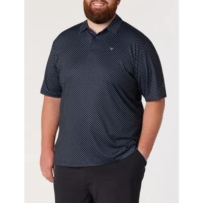 Callaway Big & Tall Golf Print Performance Polo Shirt In Caviar
