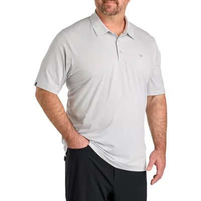 Callaway Big & Tall Heathered Jacquard Polo Shirt In Gray