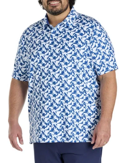 Callaway Big & Tall Layered Floral Polo Shirt In Blue
