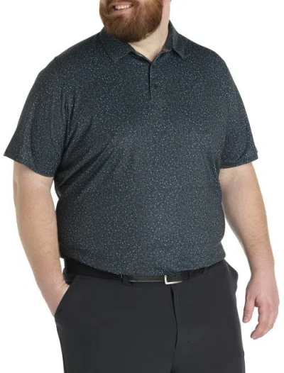 Callaway Big & Tall Performance Micro Floral Polo Shirt In Caviar
