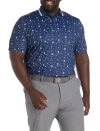 Callaway Big & Tall Printed Performance Polo Shirt In Blue