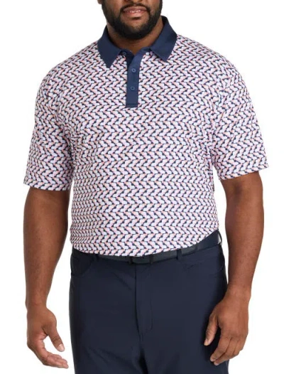 Callaway Big & Tall Resort Geometric Print Polo Shirt In Multi