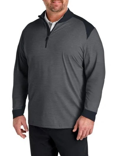 Callaway Big & Tall Soft Touch Colorblocked 1/4-zip Gold Pullover In Black