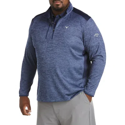Callaway Big & Tall Weather Series 1/4-zip Fleece Golf Pullover In Peacoat Heather