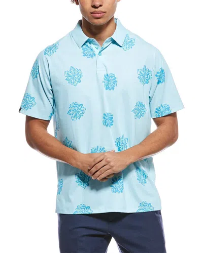 Callaway Bunker Floral Print Polo Shirt In Blue