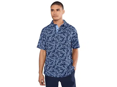 Callaway Chev Botanical Print Polo In Blue