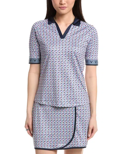 Callaway Chev Geo 1/2 Sleeve Top In Blue