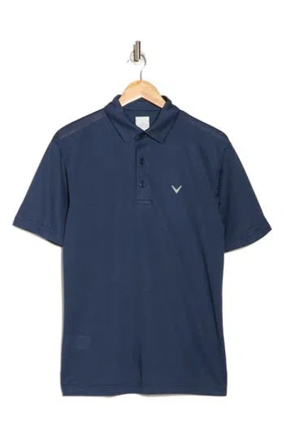 Callaway Chevron Jacquard Golf Polo In Blue