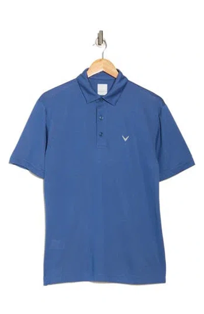 Callaway Chevron Jacquard Golf Polo In Blue