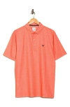 Callaway Chevron Print Twill Polo In Orange