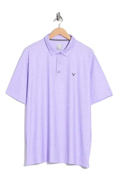 Callaway Chevron Print Twill Polo In Purple