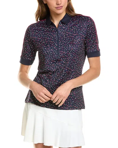 Callaway Chevron Printed Polo Shirt In Blue
