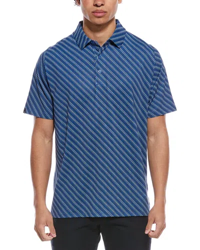 Callaway Chevron Twill Print Polo Shirt In Blue