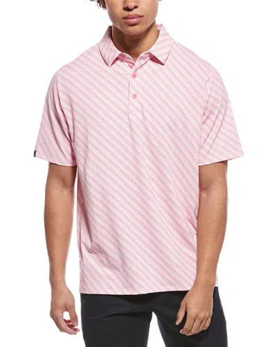Callaway Chevron Twill Print Polo Shirt In Pink