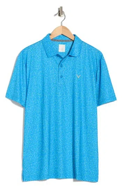 Callaway Confetti Floral Polo In Blue