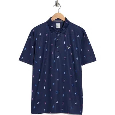 Callaway Day On The Course Short Sleeve Polo In Blue
