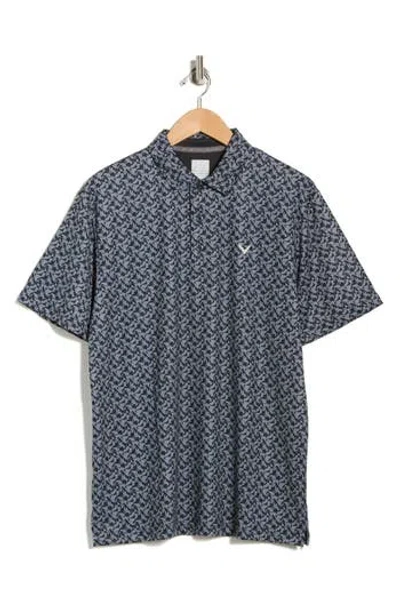 Callaway Floral Block Golf Polo In Black