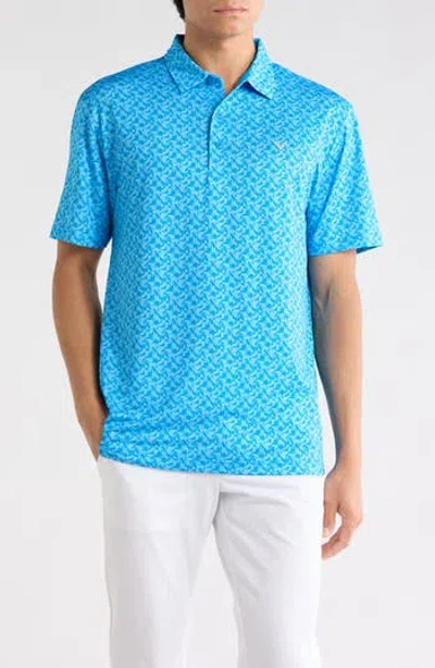 Callaway Floral Block Golf Polo In Blue