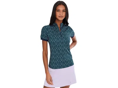 Callaway Framing Geo Print 1/4- Zip Top In Blue