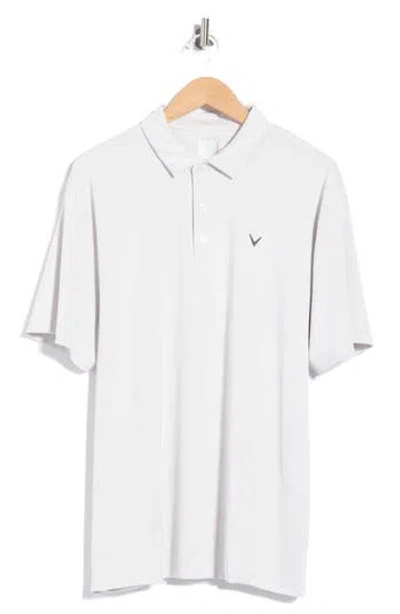 Callaway Geometric Jacquard Short Sleeve Polo In Bright White