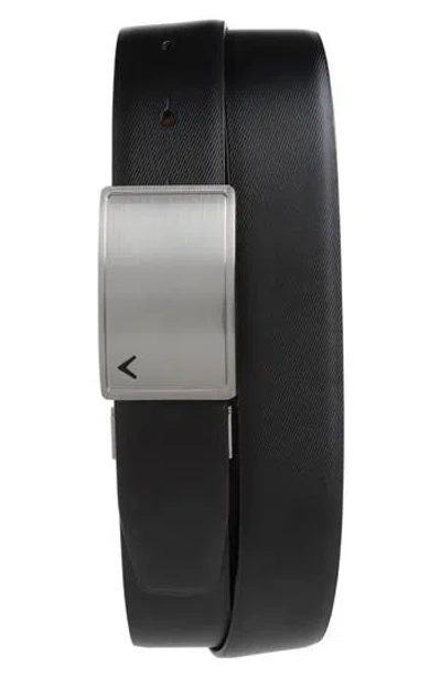Callaway Golf ® Calloway Plaque Leather Belt In Black