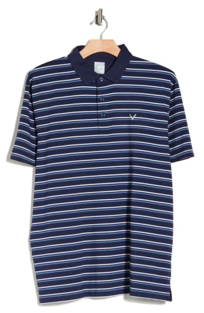 Callaway Golf Feeder Stripe Polo In Blue