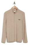 Callaway Golf ® Lux Touch 1/4 Zip Long Sleeve Pullover In Khaki Heather