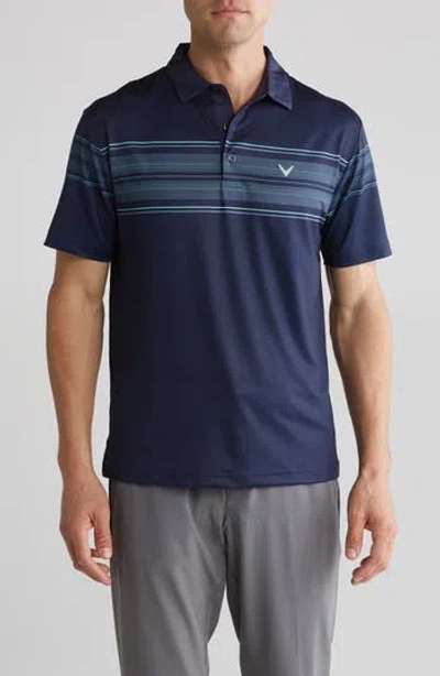 Callaway Golf ® Mosaic Stripe Polo In Peacoat/aruba Bl