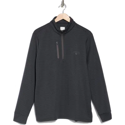 Callaway Golf ® Ottoman Heather Quarter Zip Golf Pullover In Black Heather