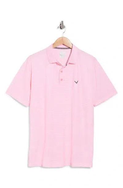 Callaway Gradient Chevron Short Sleeve Polo In Pink