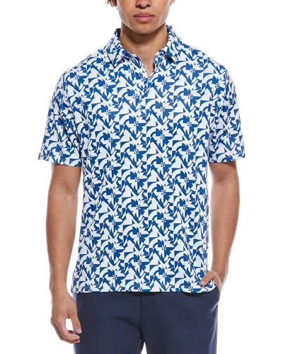 Callaway Layered Floral Print Polo Shirt In Blue