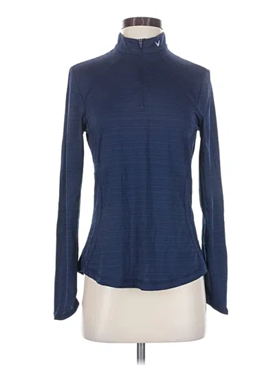 Pre-owned Callaway Long Sleeve Top Blue Turtleneck Tops