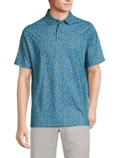 Callaway Men's Floral Polo In Vallarta Blue