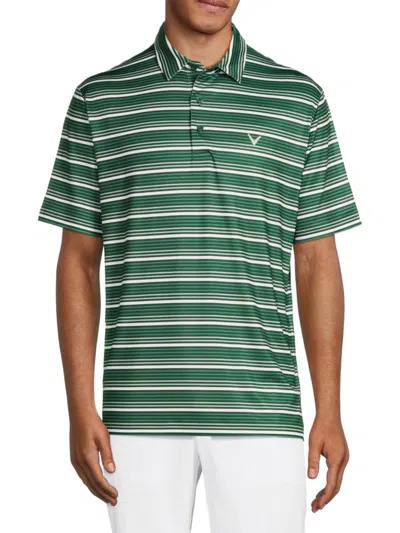 Callaway Men's Striped Polo In Green