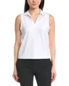 Callaway Sleeveless Top With Mesh Inserts In White