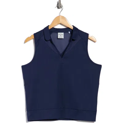 Callaway Mesh Panel Sleeveless Golf Top In Blue