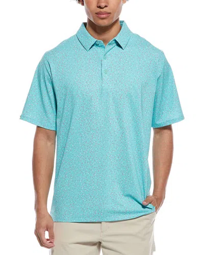 Callaway Micro Floral Print Polo Shirt In Blue